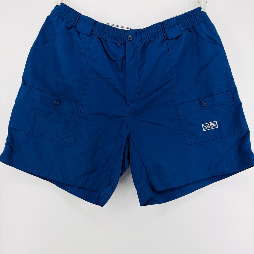 AFTCO Shorts Mens 44 Blue M01 Original Fishing Nylon Utility Cargo Outdoor Beach